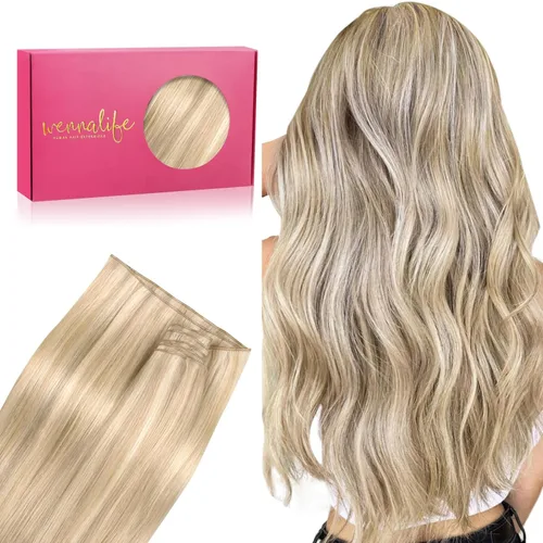 Miniatura 58 de WENNALIFE Extensiones de cabello humano real, 20 pulgadas, 3.53 onzas, color marrón chocolate, trama, cabello Remy atado a mano, extensiones