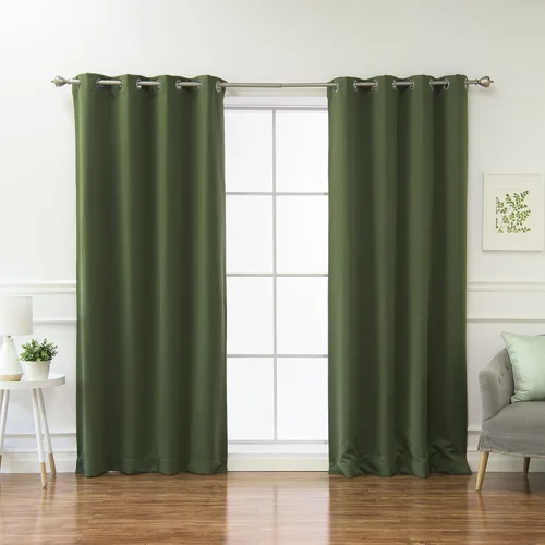 Miniatura 38 de Best Home Fashion Cortinas opacas con aislamiento térmico, ojales de acero inoxidable y níquel, color rosa bebé, 52 pulgadas de ancho x 63 pulgadas