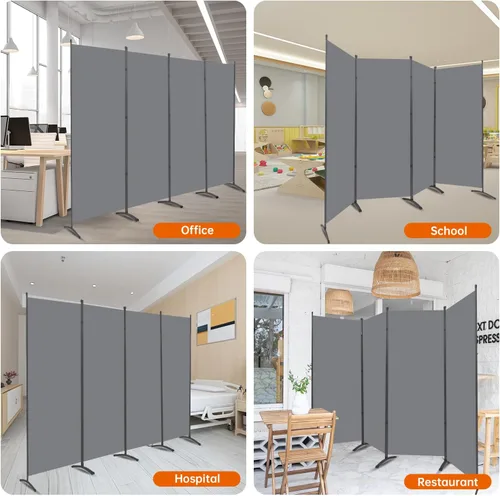 Miniatura 7 de Divisor de habitación de 6 pies de pantallas plegables de privacidad, 4 paneles divisores de habitación con diseño independiente, divisor de pared