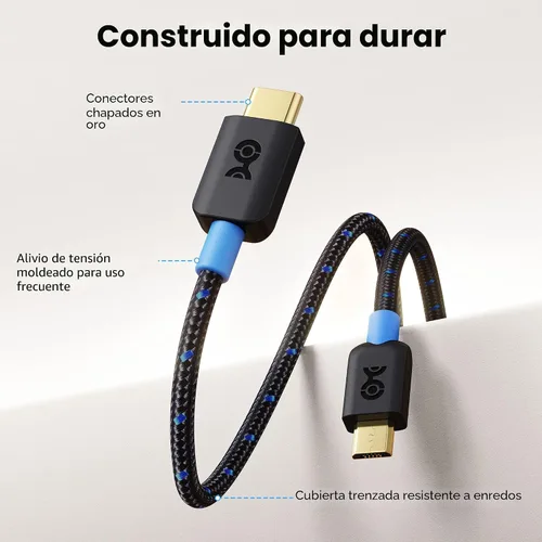 Miniatura 7 de Cable Matters Cable trenzado USB C a micro USB – 3.3 pies, [carga de 3A/15 W, datos de 480 Mbps] cable microUSB a USBC, cable Micro-B 2.0