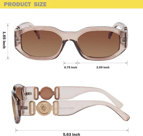 Miniatura 4 de mosanana Gafas de sol rectangulares de moda para mujeres y hombres, modelo TRACER