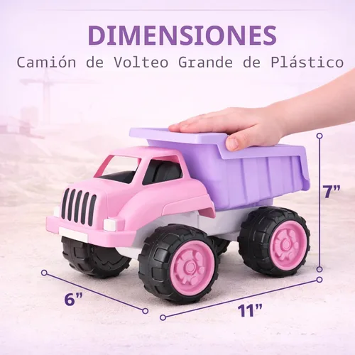 Miniatura 2 de Liberty Imports Camión volquete grande de plástico en color rosa para niños pequeños y niñas – Volquete inclinable grande, vehículo de juguete