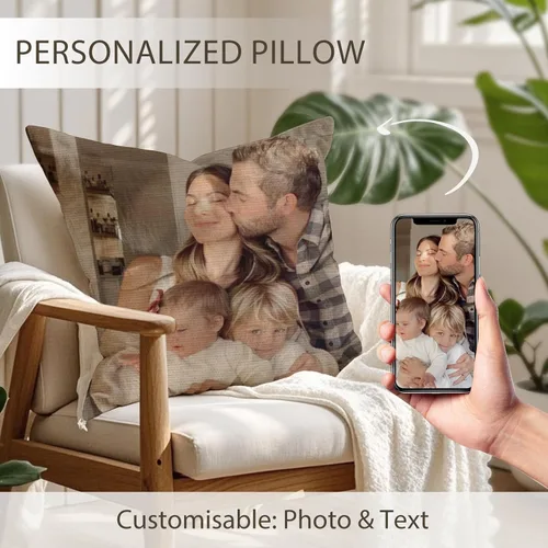 Miniatura 5 de iDIY Almohada personalizada con imagen personalizada, regalos personalizados con fotos para la familia