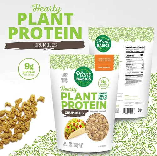 Miniatura 3 de Plant Basics - Proteína vegetal abundante - Crumble sin sabor, bolsa a granel de 6 libras, hecha de guisantes, sin OMG, sin gluten, baja en grasa
