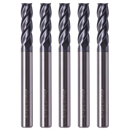Miniatura 15 de BestParts 5 fresas cuadradas de carburo sólido de alto rendimiento, revestimiento AlTiN, 4 flautas, hélice de 30 grados, diámetro de corte de 1/2
