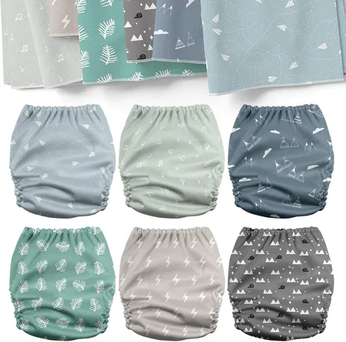 Miniatura 2 de Mama Koala Pañales de tela para bebé 3.0 con 6 insertos, con 2 bolsas reutilizables para húmedo y seco