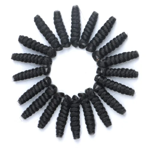Miniatura 2 de Saniay - 3 paquetes de trenzas de ganchillo cortas trenzadas de ganchillo con espiral, rizos con espiral jamaicana, 20 mechones por paquete