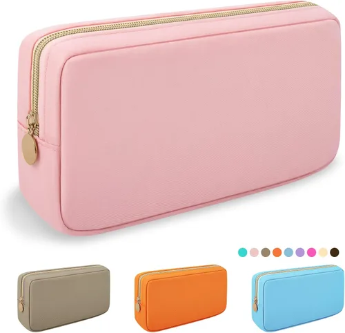 Miniatura 19 de Iqimott Bolsa Grande de Maquillaje de Nylon para Viaje, Bolsa de Cosméticos Preppy Grande Organizadora de Maquillaje de Nylon Bolsa de Artículos