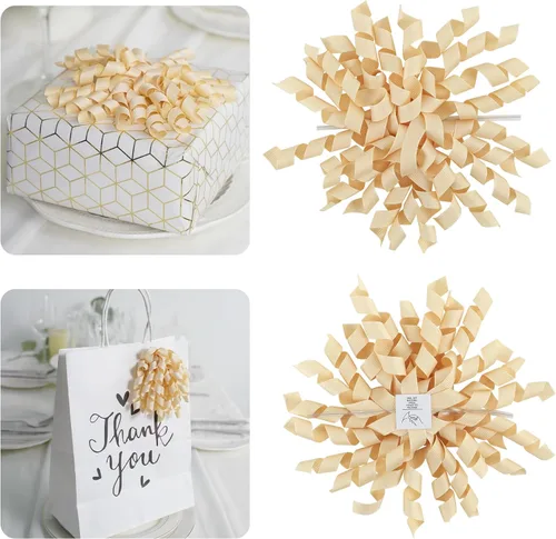 Miniatura 18 de AIMUDI Lazos Blancos de 4" Lazos Blancos Burst Lazos de Cinta Rizada Autoadhesivos para Envolver Regalos Cinta Grosgrain Lazos con Amarre Torcido