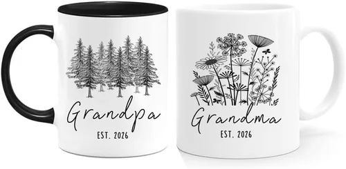 Miniatura 3 de Juego de tazas Promoted to Aunt & Uncle 2026 – Regalos de revelación de embarazo, tío y tía por primera vez, tazas de café con anuncio de bebé