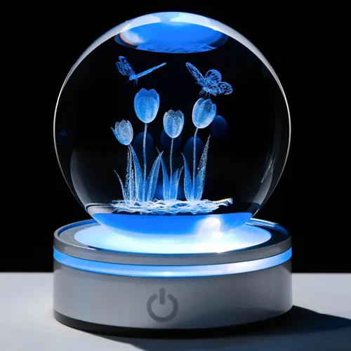 Miniatura 12 de Movdyka Figura de bola de cristal de mariposa 3D, regalos de mariposas de vidrio para mujeres, mamá, mejores amigas, luz nocturna, estatua