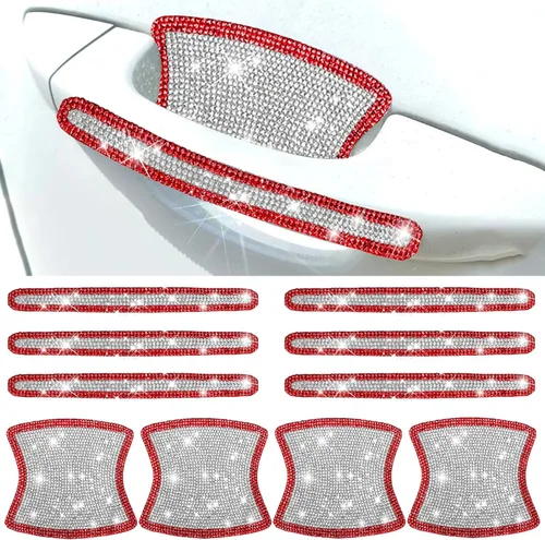 Miniatura 9 de BetterJonny 10 unidades de protector contra arañazos de cristal, protector contra arañazos de diamantes para coche para mujeres y niñas (plata)