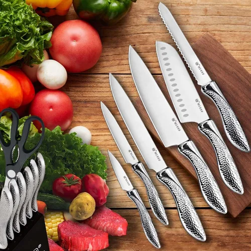 Miniatura 6 de Juego de cuchillos para cocina con bloque, juego de cuchillos de cocina de 14 piezas con afilador integrado, cuchillos de cocina profesionales