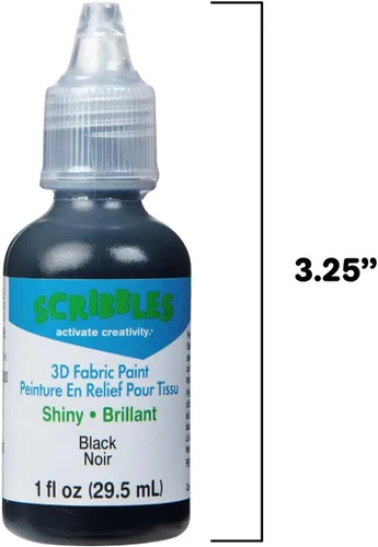 Miniatura 7 de Scribbles Pintura de tela 3D de 1 oz, color negro brillante