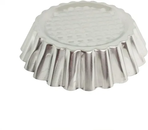 Miniatura 4 de MYStar Juego de 20 moldes de aluminio antiadherente de 3-3/4 pulgadas, diseño estriado, forma redonda, molde para tartaletas