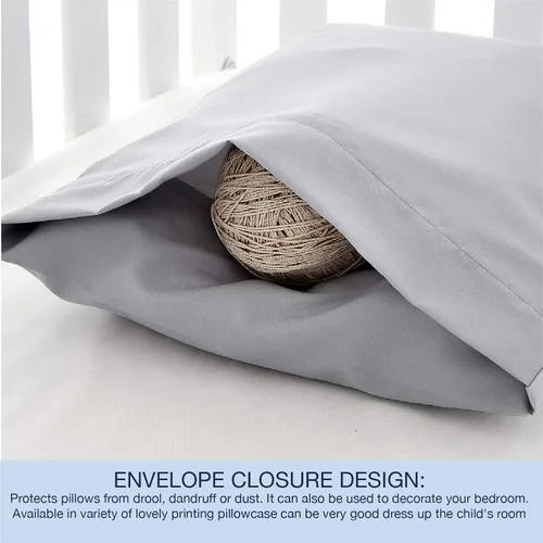 Miniatura 4 de EXQ Home - Fundas para almohada de niños pequeños 13x18, juego de 2 fundas de almohada de viaje, funda pequeña para almohada de bebé de 12x16, Gris