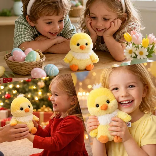 Miniatura 6 de Easfan Pollo parlante repite lo que dices, animal de peluche cantante con alas batientes, juguete de peluche interactivo, divertido juguete animado