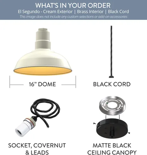 Miniatura 66 de Steel Lighting Co. El Segundo - Lámpara de granero Colgante montado en el techo Domo de 12 pulgadas Vástago de 12 pulgadas Luz de acero