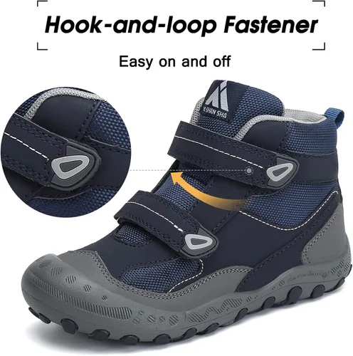 Miniatura 5 de Mishansha - Botas de senderismo para niños y niñas, longitud hasta el tobillo, resistentes al agua, antigolpes, antideslizantes, atléticas, para uso