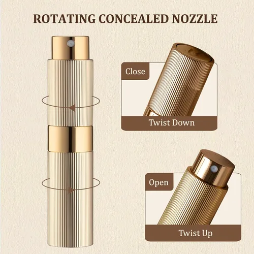 Miniatura 8 de LISAPACK Botella atomizadora de perfume de 0.3 fl oz, 1 pulverizador de colonia de viaje recargable, mini dispensador de perfume portátil vacío
