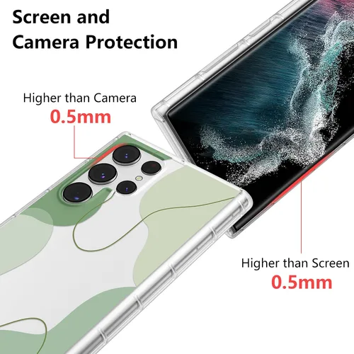 Miniatura 3 de DEFBSC Funda compatible con Samsung Galaxy S22 Ultra, diseño artístico de forma suave con funda protectora de parachoques incorporada, bonita funda
