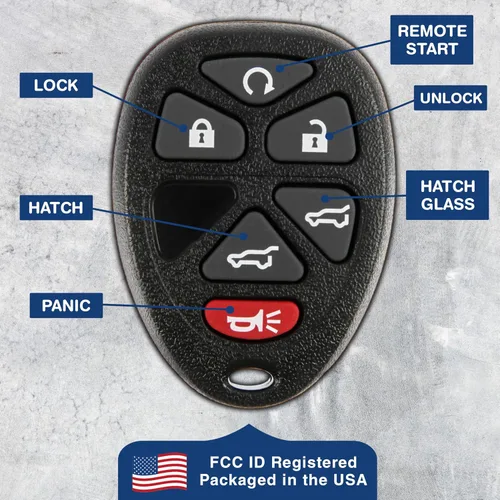 Miniatura 6 de KeylessOption Repuesto de llavero transmisor de 6 botones., Negro