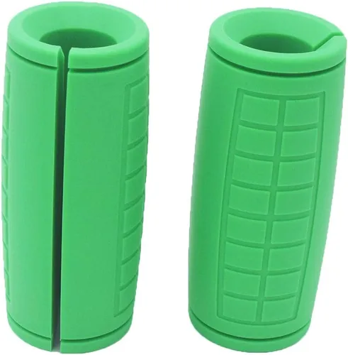 Miniatura 10 de qibylift Manijas de mancuernas de agarre grueso, goma de silicona gruesa, entrenador de fuerza para levantamiento de pesas, accesorios de cable, Rojo