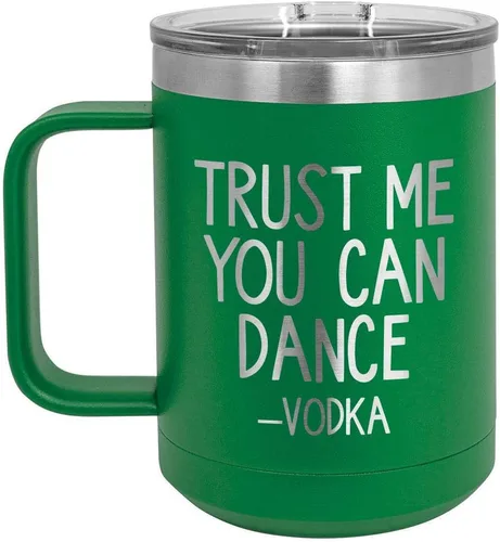 Miniatura 17 de Confíe en que puedes bailar - Taza de café negra de 15 oz con tapa superior deslizante Taza de café de viaje aislada Ideas de regalo