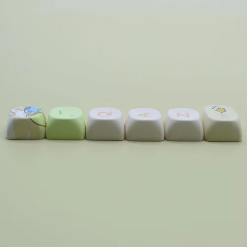 Miniatura 7 de MOA - Teclas de perfil de conejo, lindo conejo personalizado PBT Dye-sub Keycap 144 teclas para teclado mecánico, juego de teclas de tamaño completo
