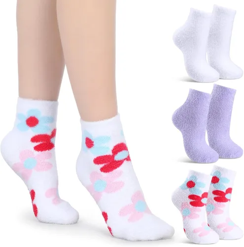 Tarpop 3 pares de calcetines de aloe para mujer, calcetines de spa hidratantes para el día de San Valentín, para pies secos y agrietados, gel