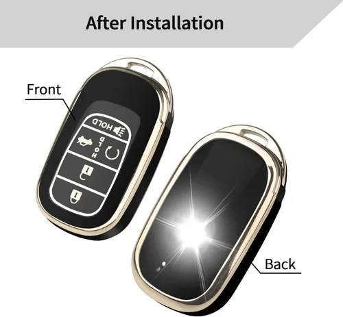 Miniatura 3 de QBUC Funda para llavero Honda con llavero, protector de funda compatible con llave remota inteligente Honda Accord Civic HRV CRV Pilot 2022-2026