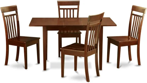 Miniatura 16 de East West Furniture NOCA7-MAH-LC - Juego de mesa de comedor moderno de 7 piezas que consta de una mesa rectangular de madera con hoja de mariposa