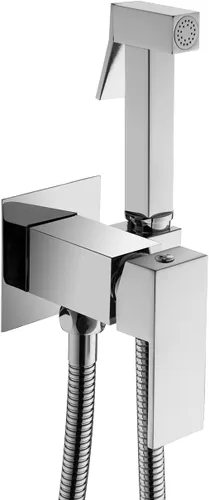 Pulverizador de bidé de mano para agua tibia, bidé cuadrado, pulverizador de mano Shattaf Accesorio de baño para inodoro con válvula mezcladora de
