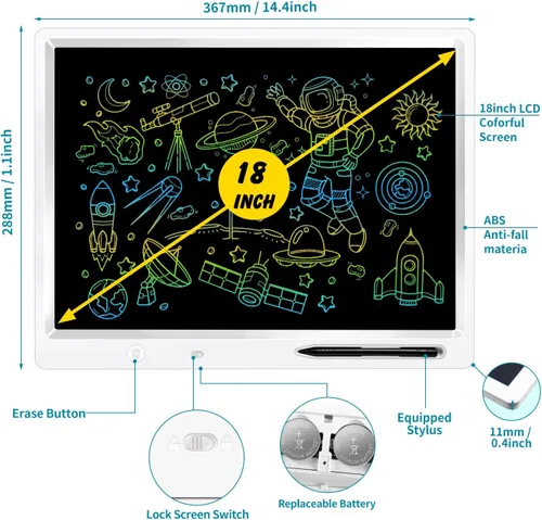 Miniatura 2 de Tableta de escritura LCD de 18 pulgadas para niños y adultos, tableta de dibujo grande 18 Inch Large Drawing Tablet with Stand, Screen-Free Travel