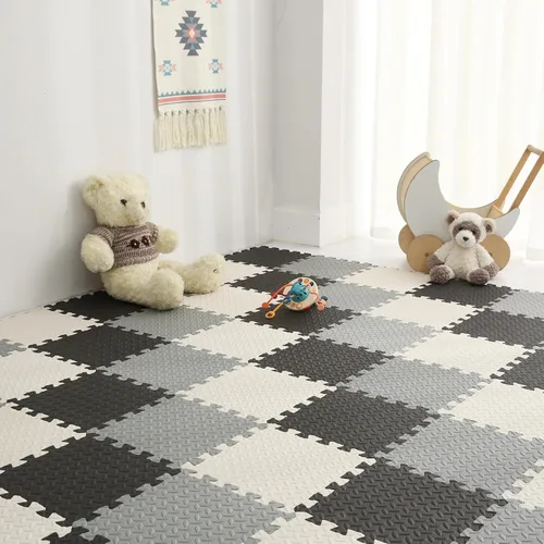 Tapete de juego de espuma para bebé, tapete entrelazado de 0.4 pulgadas de grosor con colores sólidos, tapete de juego suave y no tóxico, tapete de