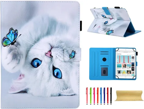 Miniatura 11 de Funda universal para tablet de 7 pulgadas, piel sintética [ranuras para tarjetas], cubierta magnética, para Samsung Galaxy Tab E/Tab A 7.0, Fire 7