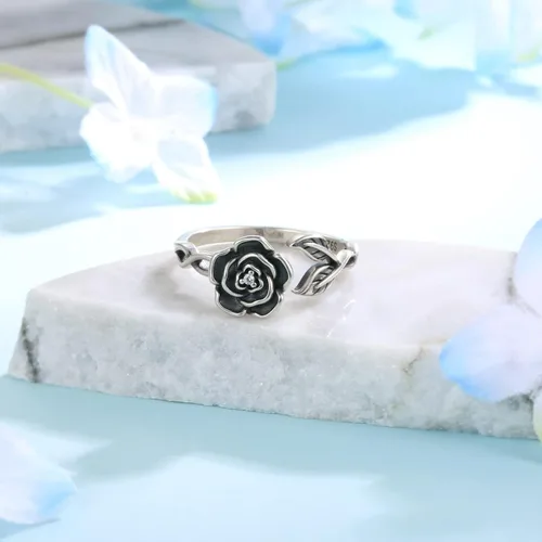 Miniatura 27 de Fidget Spinner Anxiety Rings for Women: Sterling Silver Lotus Moon Star Sunflower Ring Stress Relieving Calm Ring Jewelry Gifts for Daughter