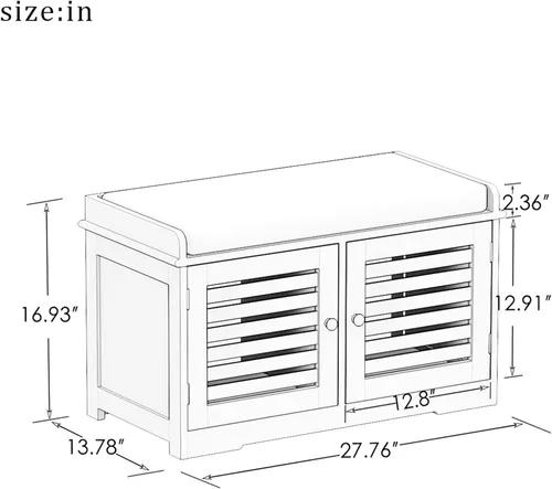Miniatura 2 de RASOO Zapatero con cajón abatible para niños, organizador de zapatos de 3 niveles con 2 estantes ajustables, banco oculto para zapatos que ahorra