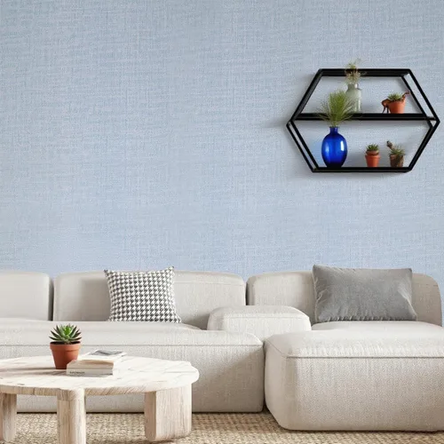 Miniatura 4 de Yancorp Papel Tapiz de Tela Texturizada Grasscloth Despegar y Pegar Azul Papel de Contacto - 15.7"x120" Grasscloth Sintético Despegar y Pegar - Azul