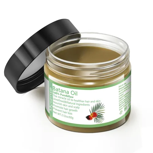 Mysense Aceite de batana crudo para el crecimiento del cabello, 100% natural puro y sin refinar, aceite de Dr. Sebi, cuidado del cuero cabelludo