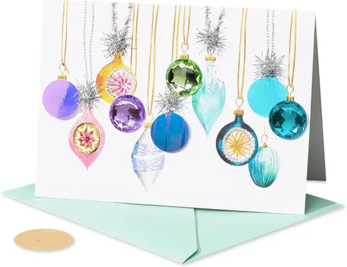 Miniatura 4 de Papyrus Tarjeta de Navidad colorida con adornos degradados, perfecta para cualquier persona (deseos alegres)