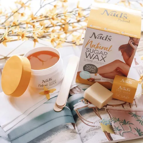 Miniatura 8 de Nad's Depilación de cera para mujeres – cuerpo y cera facial – todo tipo de piel – Kit de depilación en casa con cera de azúcar de 6 onzas, jabón
