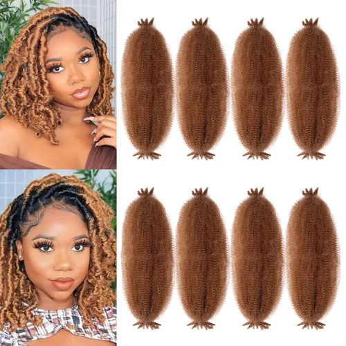 Miniatura 18 de ZRQ Cabello afro trenzado negro elástico para Butterfly Locs de 12 pulgadas, cabello trenzado de ganchillo Marley Twist preseparado, 3 paquetes