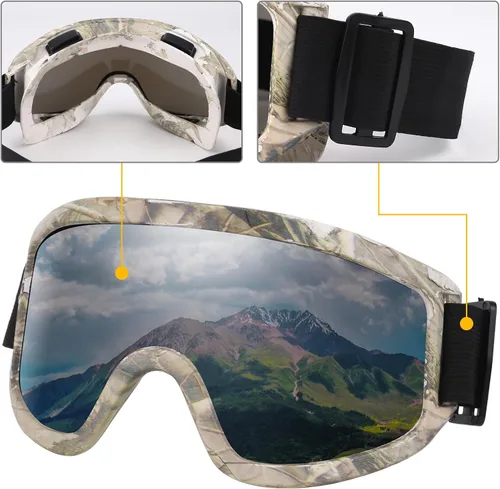 Miniatura 3 de Ski Goggles Motocross Bike Racing Skate Goggles Windproof Anti-Fog Glasses UV Protection for Women Men Adult