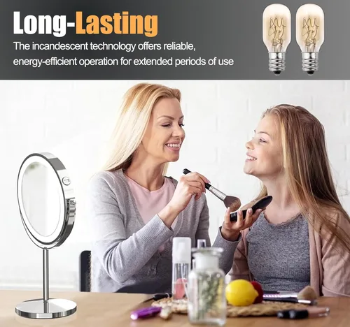 Miniatura 5 de Reemplazo de bombilla incandescente de 20 W, 120 V, adecuado para espejo de maquillaje iluminado Conair RP34B, base de portavelas E12, 2700 K
