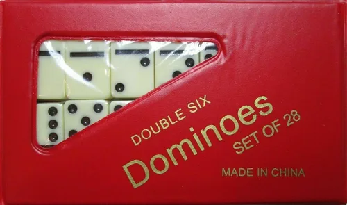 Miniatura 2 de Dominoes Double Six Game Mini Juego de 28 azulejos de viaje de juego de viaje El tamaño es de 1 5/8 pulgadas x 3/4 pulgadas x 1/4 pulgadas
