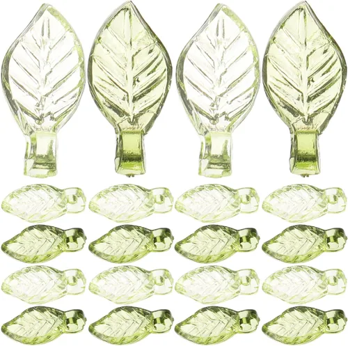 SEWACC 100 dijes acrílicos de hojas verdes transparentes para manualidades, pulseras, collares, aretes, manualidades, fabricación de joyas