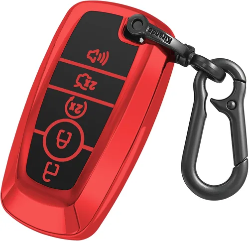 Miniatura 8 de Kirsnda Funda para llavero compatible con Ford, funda de TPU suave para llave Expedition para Mustang Fusion Raptor F250 F350 F450 F550 Edge Negro