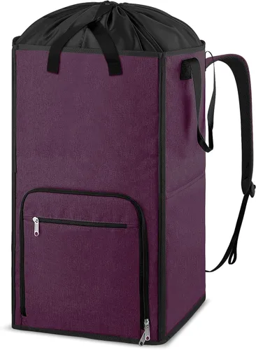 Miniatura 16 de Bukere - Mochila para lavandería, extra grande, 2 en 1, cesta de lavandería para estudiantes universitarios, artículos esenciales para el Negro