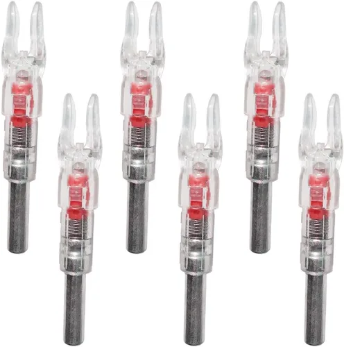 Miniatura 5 de Reikawa S - Nocks iluminados para flechas con .244 golpes de luz que se encienden automáticamente al disparar, paquete de 6 Azul